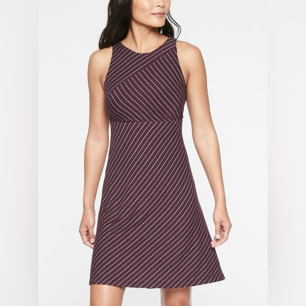 Athleta Santorini High Neck Mix Stripe Dress